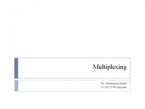 Multiplexing By Muhammad Hanif To BS IT 4