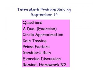 Intro Math Problem Solving September 14 Questions A