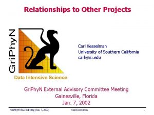 Relationships to Other Projects Carl Kesselman University of