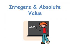 Integers Absolute Value What is an integer Integers