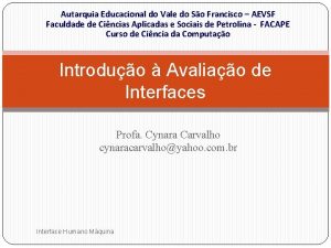 Autarquia Educacional do Vale do So Francisco AEVSF