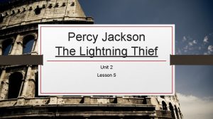 Percy Jackson The Lightning Thief Unit 2 Lesson
