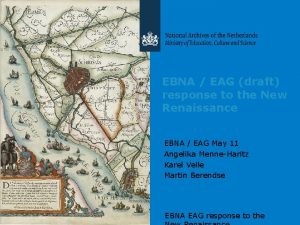 EBNA EAG draft response to the New Renaissance