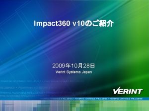 Impact 360 v 10 2009 1028 Verint Systems