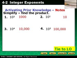 4 2 Integer Exponents Activating Prior Knowledge Notes
