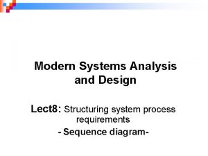 Modern Systems Analysis and Design Lect 8 Structuring