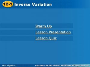 12 1 Inverse 12 1 Inverse Variation Warm