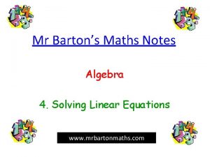 Mr Bartons Maths Notes Algebra 4 Solving Linear