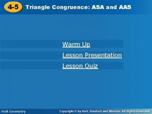 AAS 4 5 Triangle Congruence ASA and AAS
