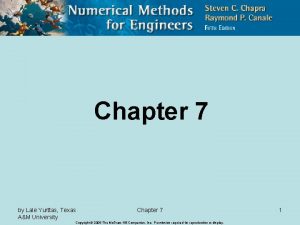 Chapter 7 by Lale Yurttas Texas AM University