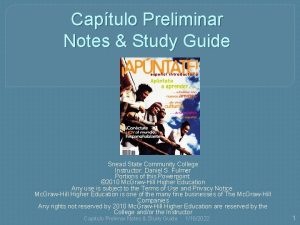 Captulo Preliminar Notes Study Guide Snead State Community