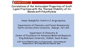 Correlations of the Antioxidant Properties of Kraft Lignin