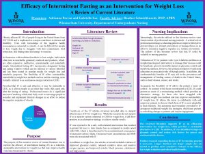 Efficacy of Intermittent Fasting as an Intervention for