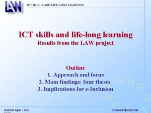 ICT SKILLS AND LIFELONG LEARNING ICT skills and