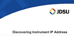 Discovering Instrument IP Address LXI JDSU LXI Instrument