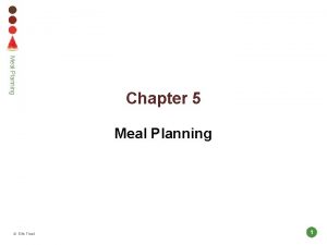 Meal Planning Chapter 5 Meal Planning Eilis Flood