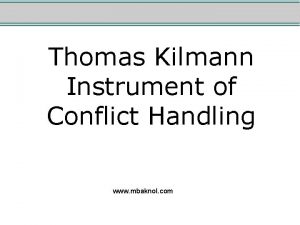 Thomas Kilmann Instrument of Conflict Handling www mbaknol