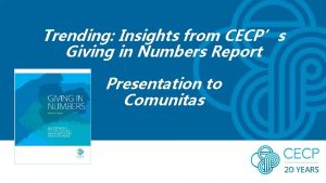 Trending Insights from CECPs Giving in Numbers Report
