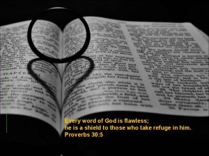 Every word of God is flawless he is