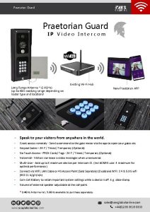 Praetorian Guard IP Video Intercom Long Range Antenna