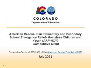 American Rescue Plan Elementary and Secondary School Emergency