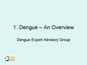 1 Dengue An Overview Dengue Expert Advisory Group