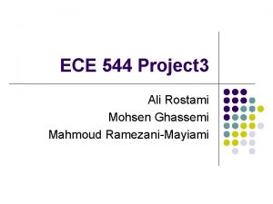 ECE 544 Project 3 Ali Rostami Mohsen Ghassemi