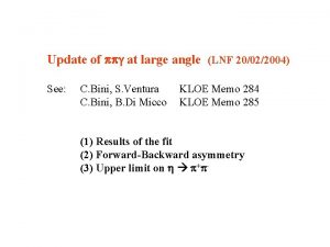 Update of ppg at large angle LNF 20022004
