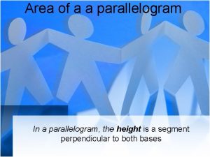Area of a a parallelogram In a parallelogram