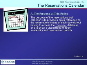 1200 Reservations Guide 1224 The Reservations Calendar Image