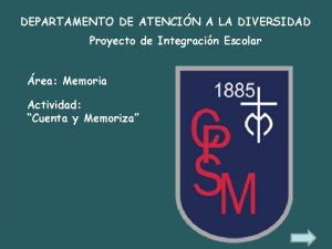 DEPARTAMENTO DE ATENCIN A LA DIVERSIDAD Proyecto de