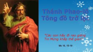 Thnh Phaol Tng tr li Cc con hy