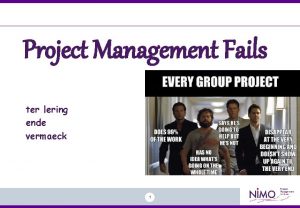 Project Management Fails ter lering ende vermaeck 1