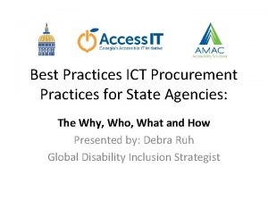 Best Practices ICT Procurement Practices for State Agencies