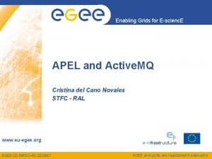 Enabling Grids for Escienc E APEL and Active