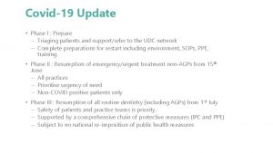 Covid19 Update Phase I Prepare Triaging patients and