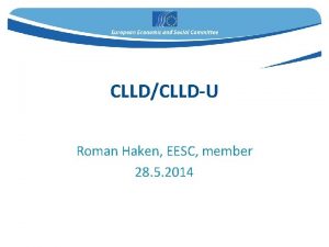 CLLDCLLDU Roman Haken EESC member 28 5 2014