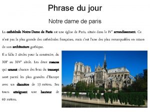 Phrase du jour Notre dame de paris La