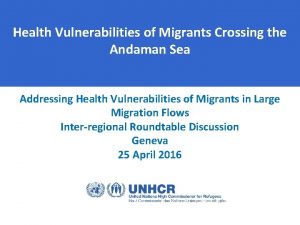 Health Vulnerabilities of Migrants Crossing the Andaman Sea