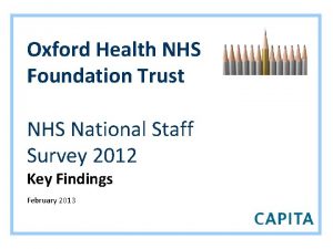 Oxford Health NHS Foundation Trust NHS National Staff
