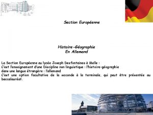 Section Europenne HistoireGographie En Allemand La Section Europenne