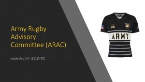 Army Rugby Advisory Committee ARAC Leadership Call 191115