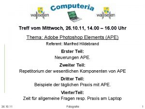 Treff vom Mittwoch 26 10 11 14 00