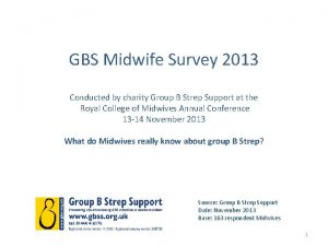 GBS Midwife Survey 2013 Conducted by charity Group