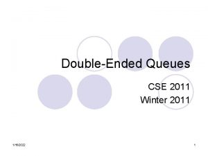 DoubleEnded Queues CSE 2011 Winter 2011 1162022 1