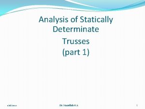 Analysis of Statically Determinate Trusses part 1 1162022 Analysis of Statically Determinate Trusses part 1 1162022
