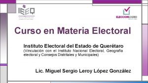Curso en Materia Electoral Instituto Electoral del Estado