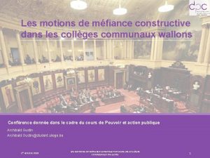 Les motions de mfiance constructive dans les collges