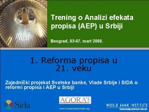 Trening o Analizi efekata propisa AEP u Srbiji