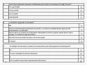 1 Qual il provvedimento normativo di riferimento per